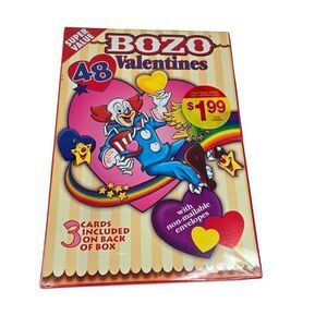 Vintage Bozo the Clown Valentines 48 Cards New